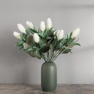 Decorative Flowers Artificial Plastic For Bathroom Home Living Room Wedding Decor Bouquet Tail Fake Plants Outdoor Grass Wall Arrange