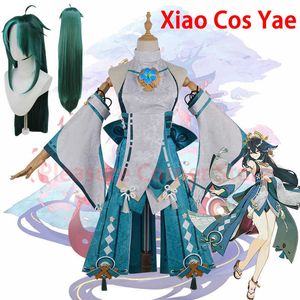 Anime kostiumy Genshin Impact 2023 Nowa wersja Xiao Genderswap Yae Cosplay Pochodzi odporna na ciepło długie syntetyczne peruki Xiao Z0301