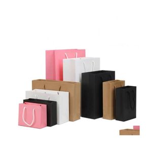Samochodowe torby na pakowanie papieru do papieru torba prezentowa recyklowna magazyn Pakowanie Ubrania Prezenty kartonowa woreczka z uchwytem Drop dostaw