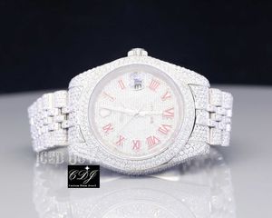 2HUM FW72 Luxury Iced Out Moissanite Diamond Mens Watch Stainls Steel Quartz Watch Hip Hop Watch For Men WomenWP