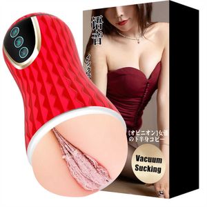 Masturbatori Masturbatore Maschile CupPer Uomini Pene Pompino Succhiare Sex Machine Real Vagina Vacuum Pocket Pussy Masturbation Cup Giocattoli Adulti Del Sesso L230228