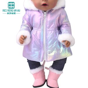 43cmのおもちゃ新生アメリカ人人形アクセサリーファッションコットンジャケットピンクローズレッドホワイトパープル