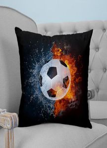 Pillow Case Football Ball Sports Fire Water Printed Throw Plush Fabric Pillowcase Home Decorative4288810