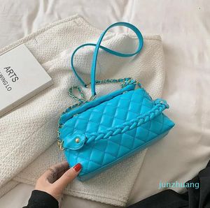Evening Bags High Quality Ladies Rhombic Embroidery Thread Small Bag 2023 Female Trendy Fashion Chain Messenger Square 09