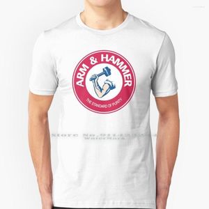 Herren T-Shirts Arm Hammer Backen Soda Logo Shirt Baumwolle 6XL Vintage und Wäsche waschen Muskel