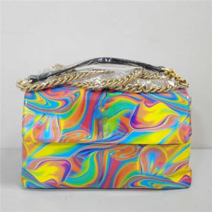 Damen-Geldbörse, PU-Leder, bunt bemalt, Damen-Handtasche, Graffiti-Regenbogen-Adler, Metall, Umhängetasche, Umhängetasche