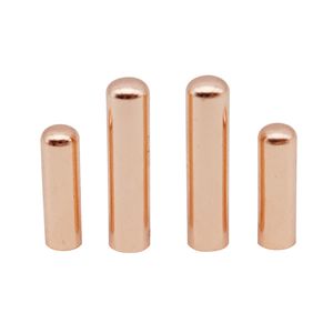 4pcs/set Own Brand Round Metal Closed-end Lace Tips 5.8mm*28.2mm & 5.5mm*20mm Size Shoe Accessories Rose Gold Custom Lace Tips