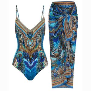 Damskie moda na kąpiel stroju kąpielowego Blue Blueless Backless Ustaw kobiety One Piece Swimsuit Summer Beach Stroje w szyku w szyku w szyku luksusowe stroje kąpielowe Slim T230303