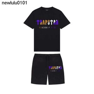 Designer Mens Trapstar T Shirt Short Sleeve Print Outfit Chenille Tracksuit Black Cotton London Streetwear S-3XL