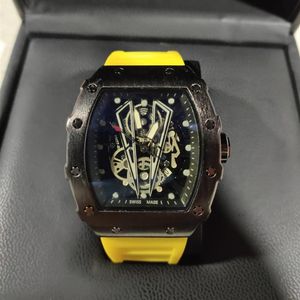 Mens Luxo Relógios Black Silicone Strap Designer de moda Sport Sport Quartz Analog Clock Relogio Masculino283N