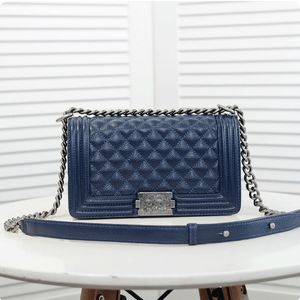 Bolsa de bolsa feminina Bolsa de bolsa de ombro de uma bolsa de moda de bolsa de moda Luxury pode ser um bish span span de qualidade durável saco de ponta de ponta azul tamanho: 25*15*8