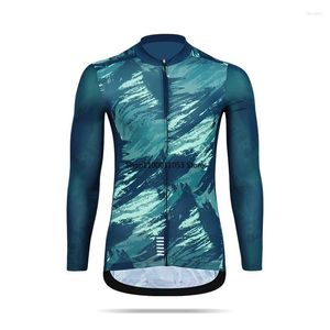 Giacche da corsa Personalizzate Aderenti da uomo Primavera Autunno Manica lunga Maglia da ciclismo Bicicletta Mountain bike ad asciugatura rapida Con tasca