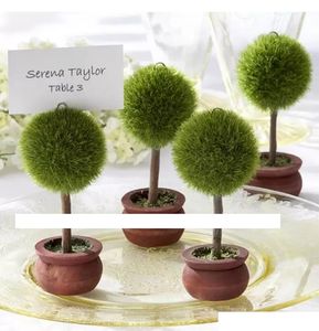 200pcs Wedding Favors Gift Green Potted Plants Place Card Holder For Green Theme Topiary Tree Place wedding decoration