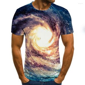 Herr t shirts 2023 nebula mäns t-shirt casual galaxy tops 3d tryckt mode kort ärm sommaren runda nackskjorta trendiga streetwear