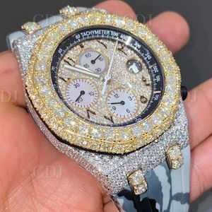 Hip Hop Iced Out Lab Grown CVD HPHT Diamond Quartz Watch Watch Custom Dign Men Mężczyzn Women Luksus Diamond Watch Producent z IndiaJfZMPCS3