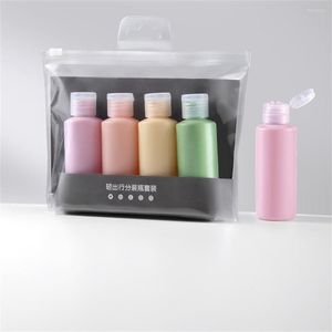 Storage Bottles 3/4PCS 50/60ml Hose Squeeze Empty DIY Lotion Shampoo Facial Cleanser Refillable Portable Travel Wash Bag