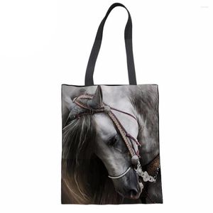 Borse da sera Noisydesigns Borse da donna Borsa della spesa riutilizzabile Teen Girls School Female Soft Large For Beach Horse Women