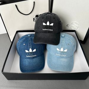 Couples Summer Sports Designer Ball Caps Denim Material Letter Printing casquette Holiday Travel Tri-color cap