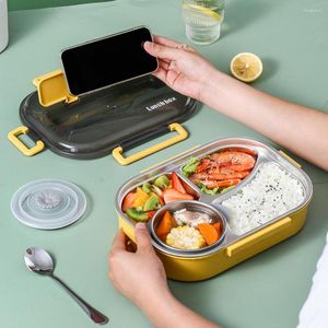 Set di stoviglie durevoli Bacchette Bento Box Pranzo con ciotola per zuppa Contenitore in acciaio inossidabile Conservazione a freddo