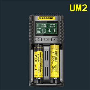 Nitecore UM4 UM2 C4 VC4 Caricatore a batteria intelligente LCD per li-ion/IMR/INR/ICR/LifePO4 18650 14500 26650 AA 3.7 1.2 V 1,5 V Batterie D4