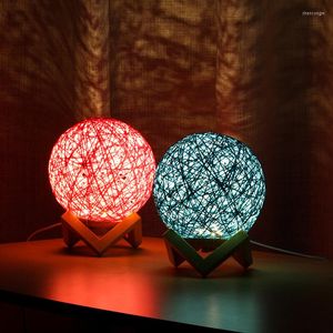 Gece Işık Lambası Led Cane Ball Hediye USB Yıldızlı Gökyüzü Renkli Yatak Odası Atmosfer Başucu Yaratıcı Doğum Günü Işığı