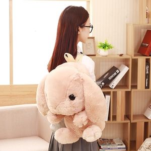 Peluş sırt çantaları uzun kulak tavşan peluş çanta sevimli bebek kawaiishoulder sırt çantası crossbody çanta para çantası mesaj çantaları peluş oyuncak kızlar hediye 230303