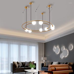 Hängslampor nordiskt modernt kreativt glas pendent lampa vardagsrum sovrum konst designer studio ljus ljuskrona guldbelysning