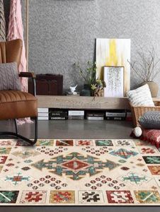 Carpets Retro And Old Mediterranean Color Geometric Ethnic Style Living Room Bedroom Bedside Carpet Floor Mat Customization8931748