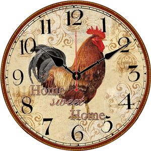 Zegary ścienne duże zegar ścienny koguta Vintage Farmhouse Kitchen zegar ścienny bateria obsługiwana Zegar Zegra Rooster Home Watching Watches 230303