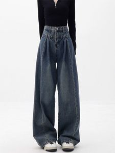 Frauen Jeans Sommer koreanische Mode Y2K Baggy Jeans Frauen High Taille Blue Denim Hosen Streetwear 2000er Jahre Langhosen 90er Vintage 230303