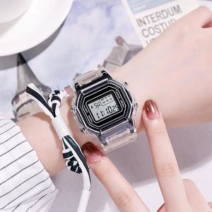 Wristwatches Sport Digital Square Watch Luminous Fashion Dial Casual Wrist Watches Rubber Strap Fashionable Waterproof For Men