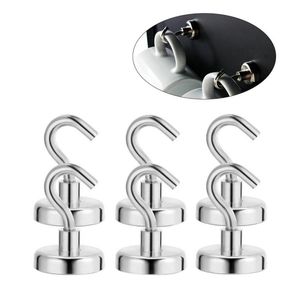 Hooks Rails Strong Magnetic Hanging Heavy Duty Power Neodymium Magnets Hook D16mm Hold Up 80pounds Home Kitchen Wall Hangerhooks