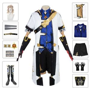 Anime kostymer genshin påverkan albedo cosplay come för män kvinnor enhetliga skor stövlar peruk cosplay anime game halloween fest jul komma z0301