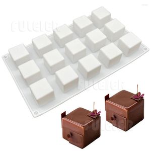 Pişirme Kalıpları 3.5 cm Küp Şekli Silikon Kek Kalıp Diy Kare Pasta Kalıp Tavuğu Tatlı Peynirli Küfür Jöle Brownie Bakeware