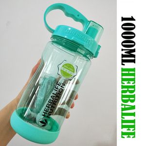 Vattenflaskor Multi Color 1000/2000ML BPA Gratis grå rosröd bärbar näringsplast Sporter Vandring Fitness Straw Water Bottle 230303