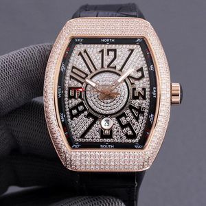Hurtowe automatyczne zegarki męskie z pełnym diamentowym projektem inkrusyjnym Pierwszym wyborem dla klasycznych i wszechstronnych prezentów randkowych