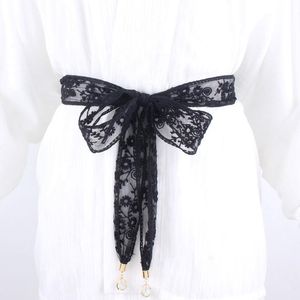 Cintos de tecido de renda de moda para mulheres vestido corda corda de strass em cintura de cintura de luxo com faixa de cabeça de fadies de acessórios