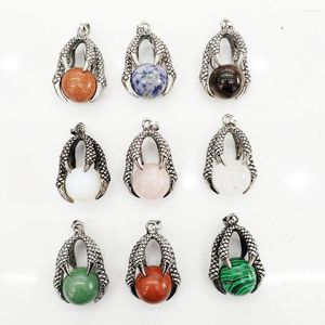 Charms naturliga halvädelare sten drake klo gud pärlor vintage hänge för smycken gör diy halsband tillbehör gotiska
