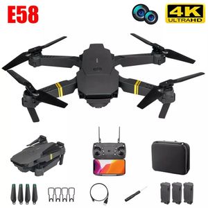 Intelligent Uav WLRC E58 WiFi FPV Mini Drone Altitude Hold Quadricottero RC pieghevole con batteria 720P1080P4k Regalo per bambini per ragazzi 230303