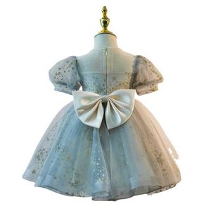 Kız Elbiseleri 2023 Prenses Sizli Elbise Kız Çocuk Çocukları Kız Kız Zarif Tül Balo Koyuları Büyük Yaylı Çocuklar 1. Doğum Günü Partisi Elbiseleri