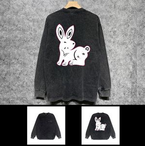 Men designer destroyed Hoodie Sweatshirt paris Rabbit Pattern Back letter 2023 Pullover women black S-2XL