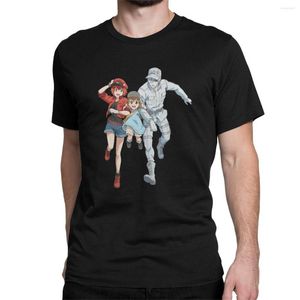 Camas de camisetas masculinas no trabalho Tops de anime Hataraku saibou Manga T-shirt para homens