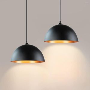 Pendant Lamps Industrial Light Fixture Farmhouse Decor Adjustable Metal Hanging Lamp Vintage Lighting E26 Base Black(2 Packs)