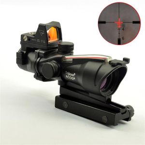 Trijicon Acog Style 4x32 Real Fiber Source Red eller Green Illumined Scope W RMR Micro Red Dot275o