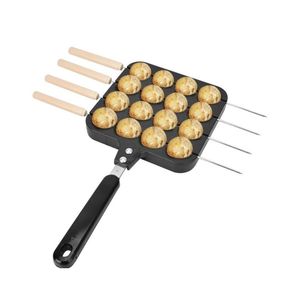 car dvr Baking Dishes Pans 16 Holes Nonstick Takoyaki Grill Pan Molde Cooking With 4Pcs Needle Cast Aluminum Tray Drop Delivery Home Garde Dhjdz