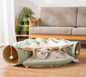 猫ベッド家具コットンベッドトンネル折りたたむ柔らかく快適なボールペットdon039t