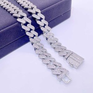 Pass Diamond Tester S925 with Vvs Moissanite Custom Necklace Iced Out 13mm Cuban Chain Plating 10k Cuban Link Necklace Mens