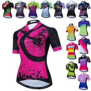 Camicie da ciclismo Top Weimostar Women Pink Cycling Jersey Top Summer Short Sleeve Bicycle Shirt Maglia da mountain bike traspirante Abbigliamento da ciclismo anti-sudore T230303