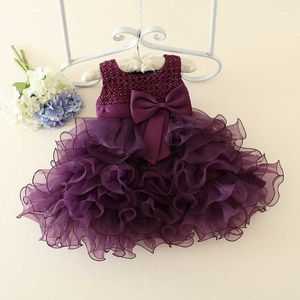 Girl's Dresses Layered Pink Baby Girl Dress Princess Purple Mini Girl Vestido Party Little Girls Clothing for 1 2 3 Years Old RKF194035