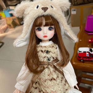 인형 수제 16 미니 패션 BJD 인형 귀여운 메이크업 가동 조인트 30cm 인형 공주 옷 슈트 액세서리 어린이 장난감 소녀 선물 230303